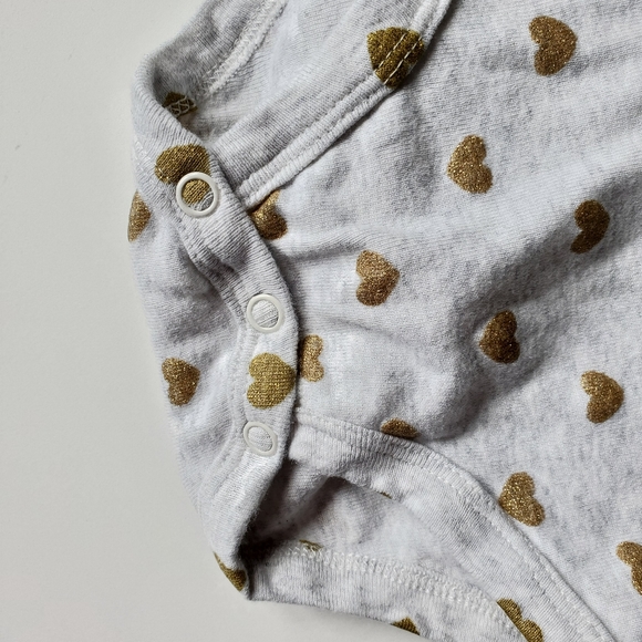 Carter's Grey Onesie with Gold Heart Print - Picture 4 of 7